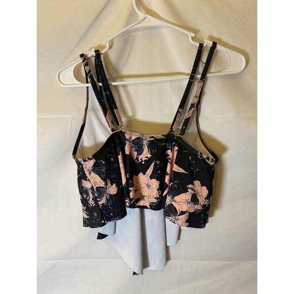 WOMENS FULL COVERAGE BIKINI TOP SWIMSUITE RUFFLES SIZE SMALL - Picture 2 of 2